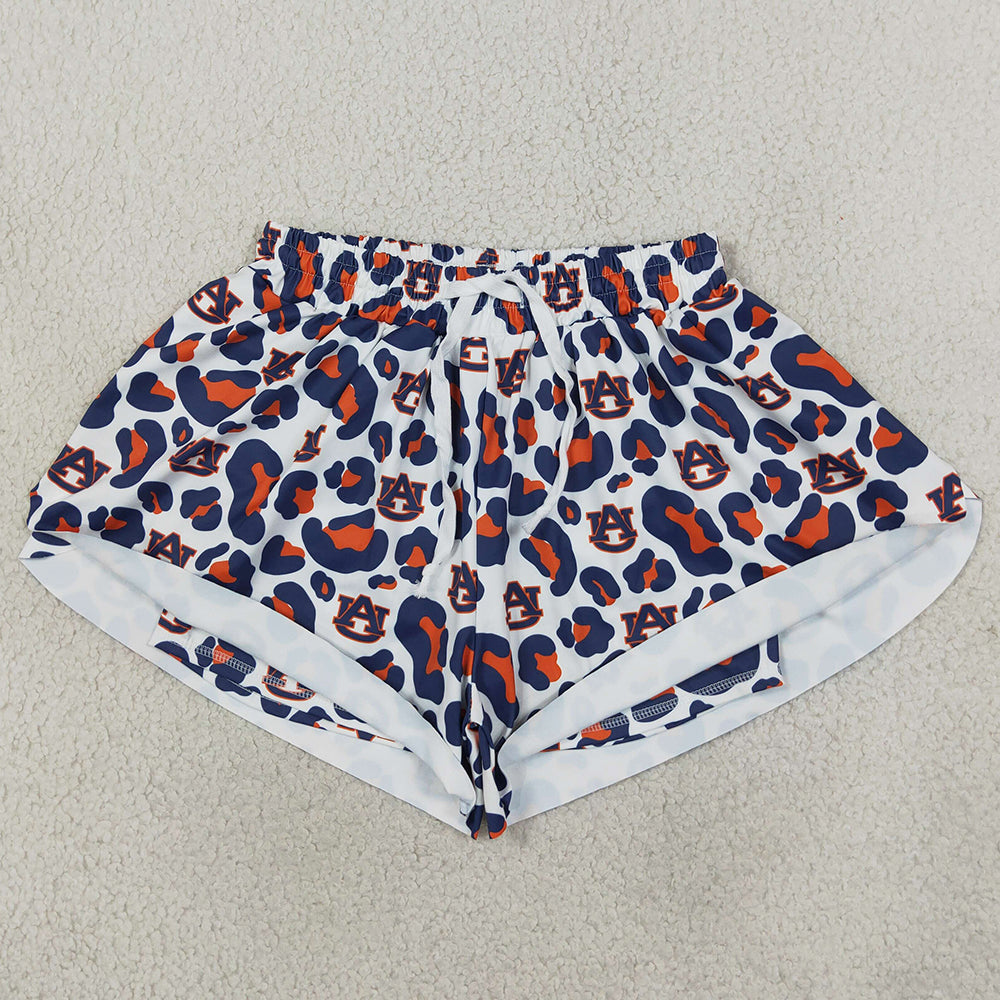 Adult Women Shorts Navy Leopard AU Team Yoga Active Butterfly Shorts Bottoms SS0809