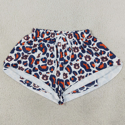 Adult Women Shorts Navy Leopard AU Team Yoga Active Butterfly Shorts Bottoms SS0809