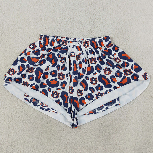 Adult Women Shorts Navy Leopard AU Team Yoga Active Butterfly Shorts Bottoms SS0809