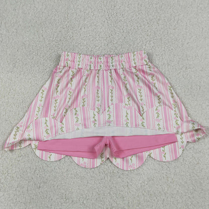 Baby Girls Skirts Pink Bows Flowers Stripe Scallop Skirt Shorts Bottom GLK0238