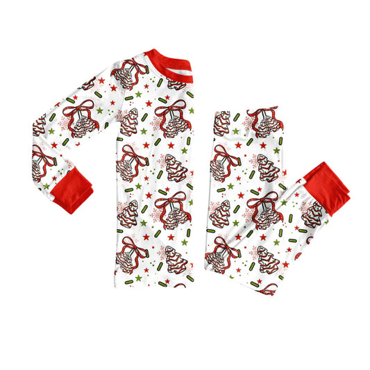 Preorder(moq 5) Baby Girls Christmas Tree Bows Top Pants Lounge Wear Pajamas Sets 8.9