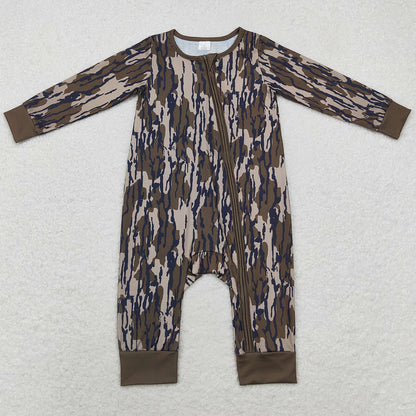 Baby Infant Boys Rompers Camo Fall Long Sleeve Zip Rompers LR1452