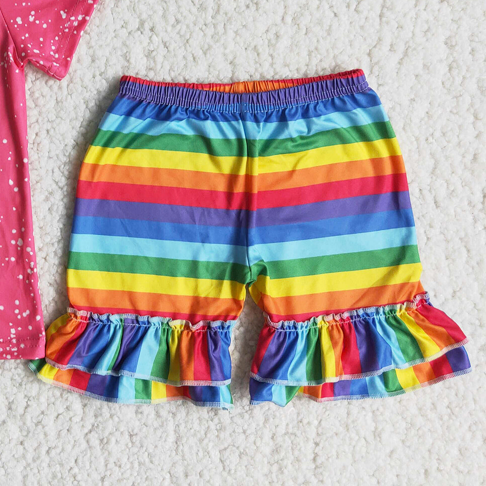 Toddler Girl Clothes Boutique Summer Kids Clothes Short Sleeve Shorts Sets C9-3