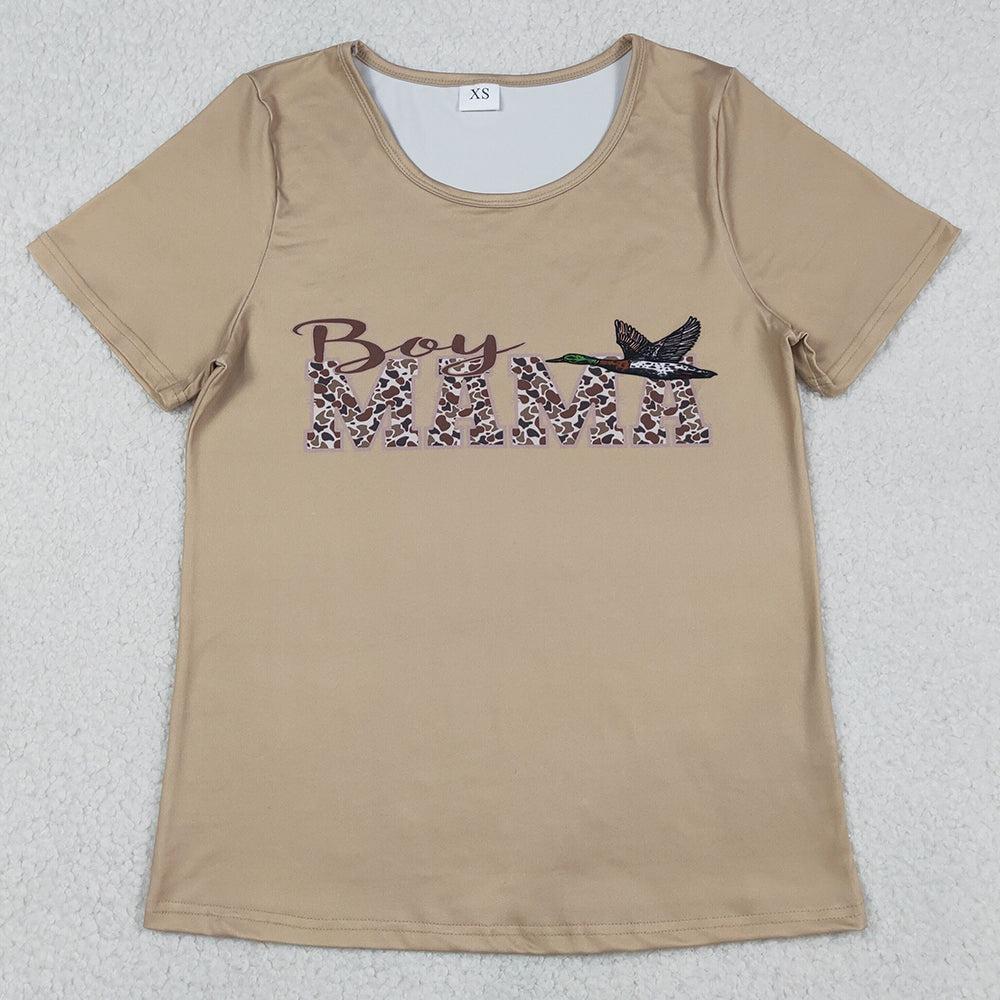 Adult Women Clothes Southern Camo Mama's Boys Ducks Hunting T-shirts Top GT1512 1.1