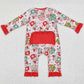 Baby Infant Girls Rompers Christmas Gingerbread Zip Rompers LR1509