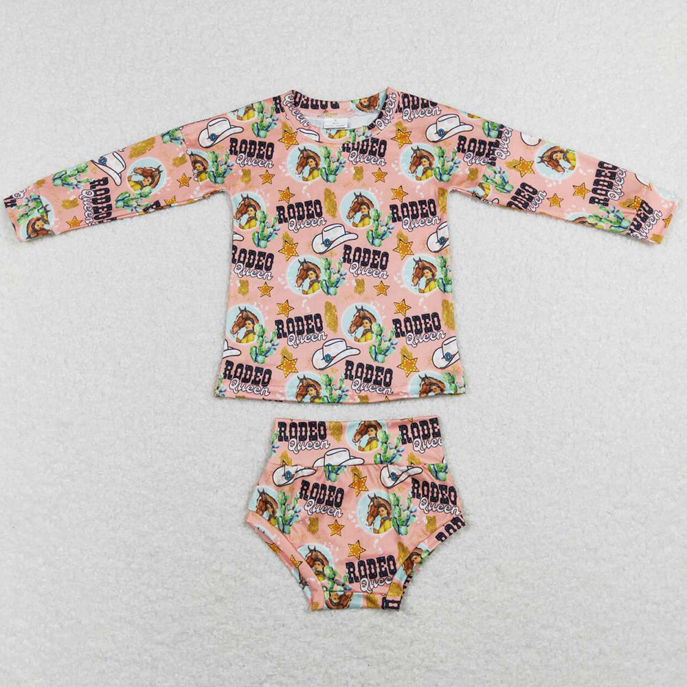 Baby Girls Infant Clothes Bummies Sets Western Rodeo Tee Bummies Clothes Outfit GBO0212