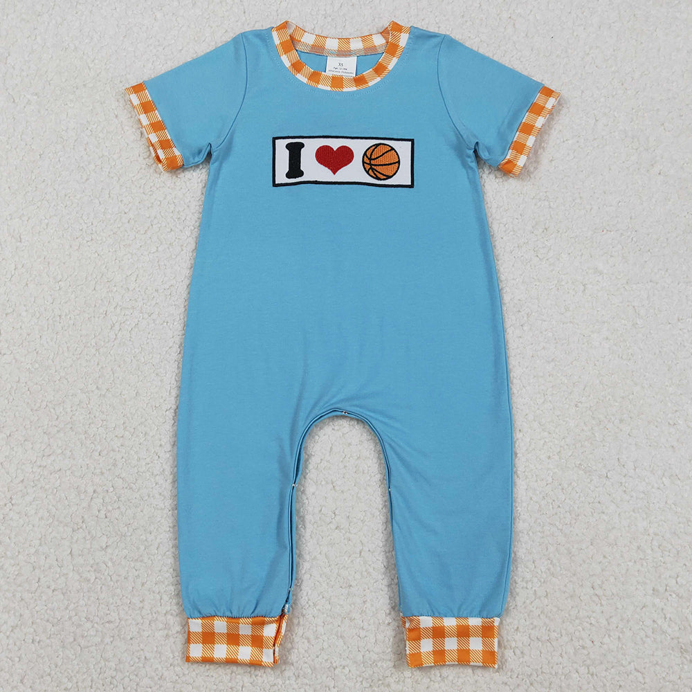 Baby Boys Rompers Embroidery I Love Basketballs Footie Rompers SR3366 12.10