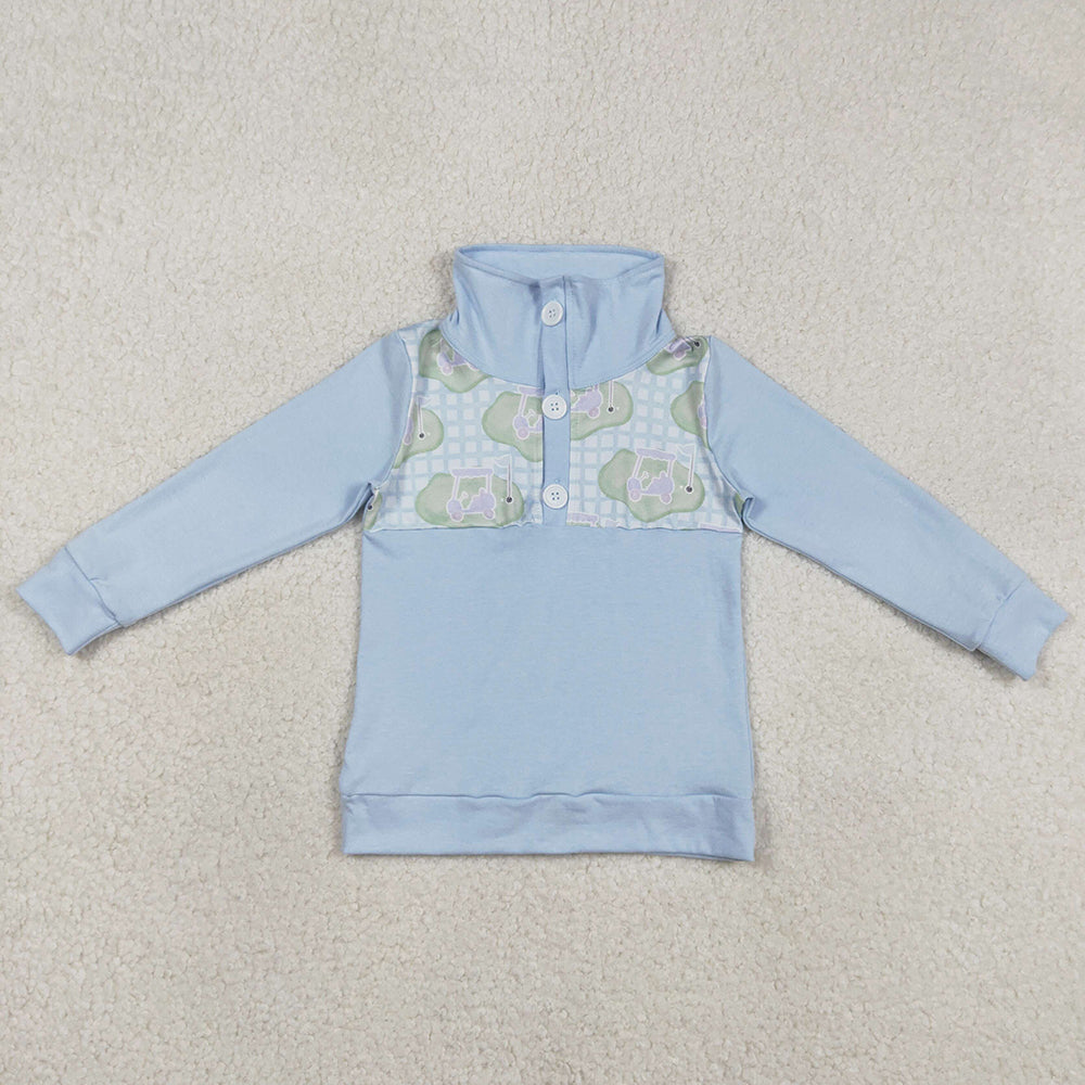 Baby Boys Clothes Blue Checked Golf Flags Button Polo Shirts Top BT1492 1.2