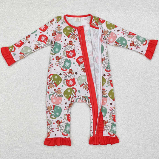 Baby Infant Girls Rompers Christmas Gingerbread Zip Rompers LR1509