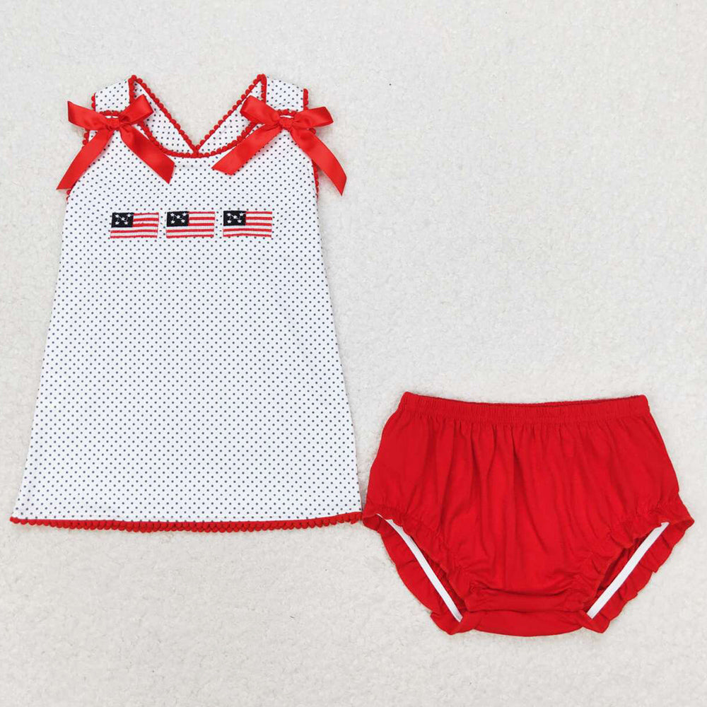 Baby Girls Clothes Bummies Flags 4th Of July Top Bummies Clothes Sets GBO0396