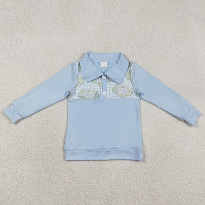 Baby Boys Clothes Blue Checked Golf Flags Button Polo Shirts Top BT1492 1.2