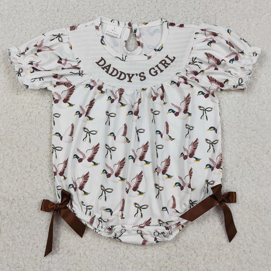 Baby Boys Rompers Smocked Daddy's Boy Sleeveless Ducks Hunting Short Rompers SR3347 12.23