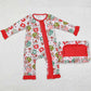 Baby Infant Girls Rompers Christmas Gingerbread Zip Rompers LR1509