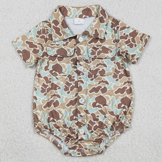 Baby Boys Bubbles Southern Khaki Camo Button Pockets Rompers SR3655 12.25