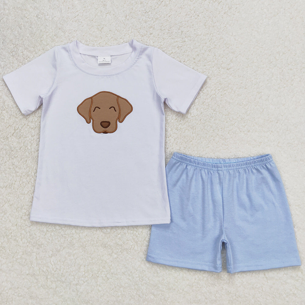 Baby Boys Clothes Dog White Short Sleeve Shirt Shorts Sets BSSO0695