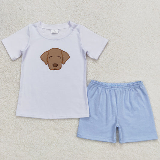 Baby Boys Clothes Dog White Short Sleeve Shirt Shorts Sets BSSO0695