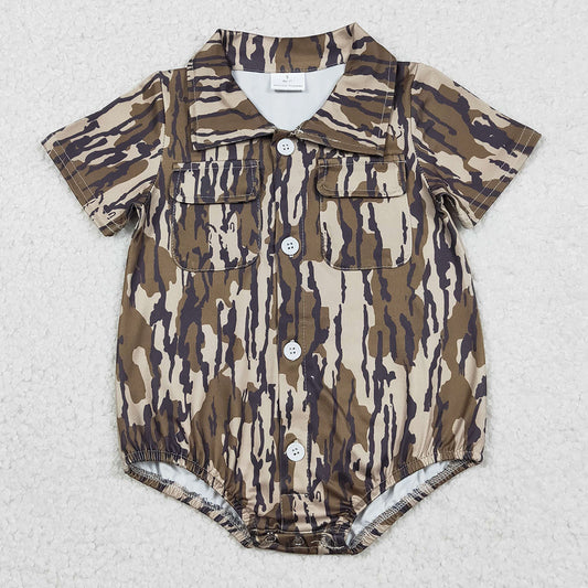 Baby Boys Rompers Southern Olive Camo Button Pockets Rompers SR3653 12.25