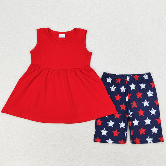 Baby Girls Clothes Sleeveless Tunic Top Stars Shorts Clothes Sets GSSO1302