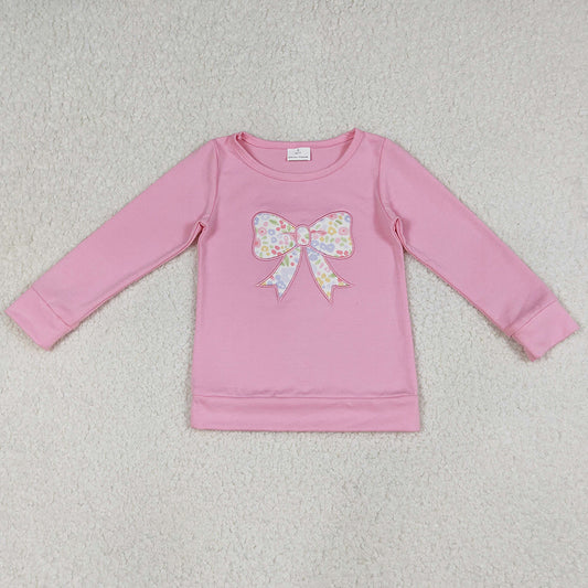 Baby Girls Pink Flowers Bows Long Sleeve T-shirts Top GT1537 1.5