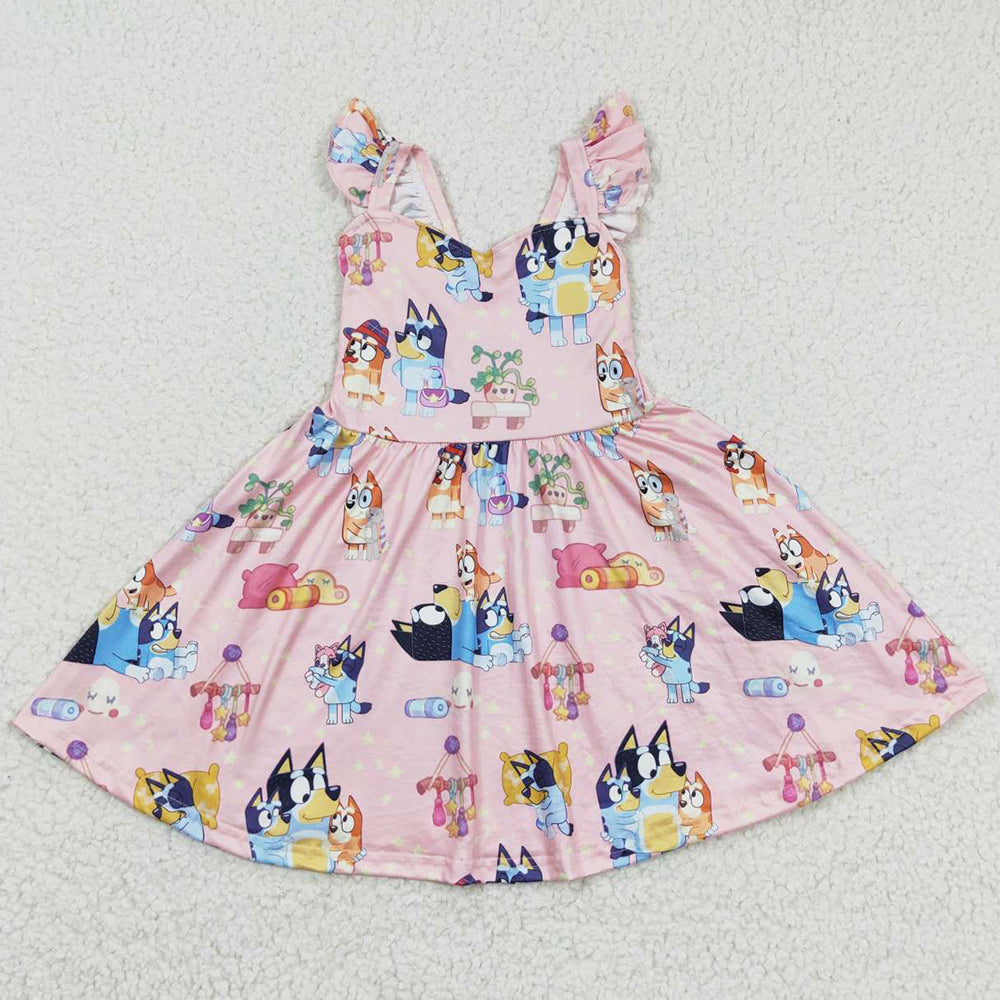 Boutique Girls Dress Cartoon Print Cute Dresses GSD0422