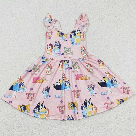 Boutique Girls Dress Cartoon Print Cute Dresses GSD0422