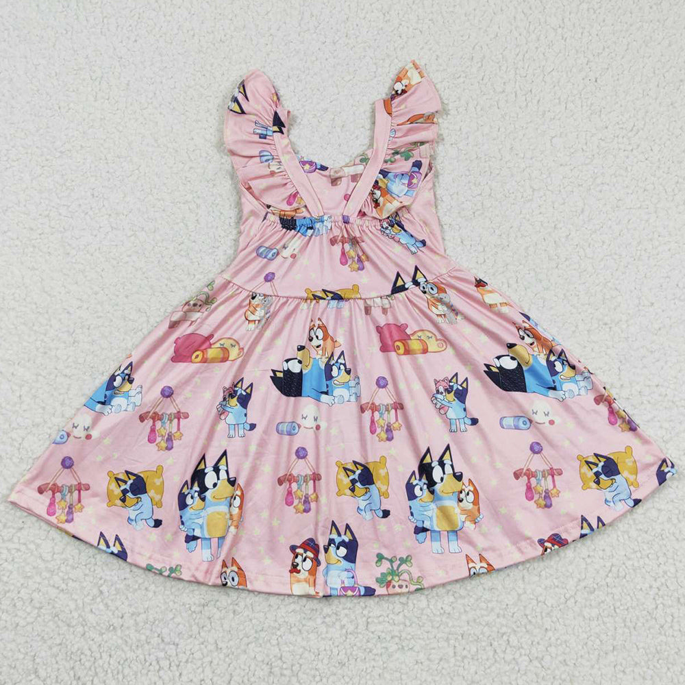 Boutique Girls Dress Cartoon Print Cute Dresses GSD0422