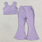 Baby Girls Clothes Lavender Yoga Vest Bell Bottom Pants Active Wear Sets GSPO2006 5.10