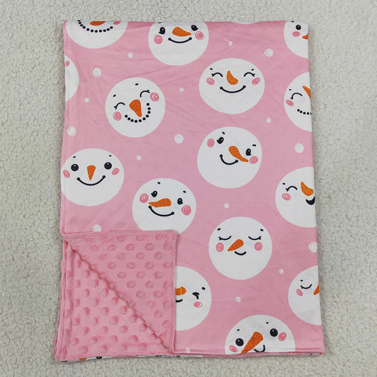 Baby Girls Blankets Pink Snowmen Christmas Blankets BL0266