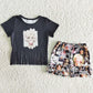 Summer Baby Girl Clothes Boutique Toddler Girl Clothes T-shirt Ruffle Shorts Sets B5-1