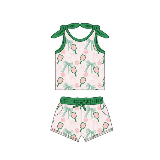 Preorder moq 5 Baby Girls Bows Sleeveless Bows Popsicle Top Sets 4.15