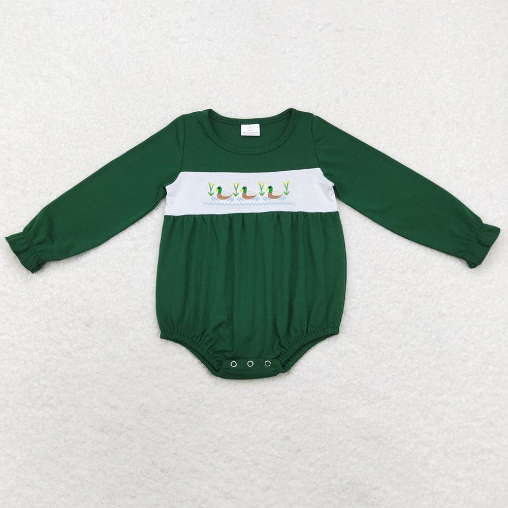 Baby Infant Girls Rompers Green Ducks Long Sleeve Rompers LR1466 LR1465