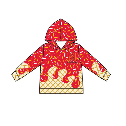 Preorder(moq 5)M red ice cream sprinkle toddler kids team hoodie 8.18
