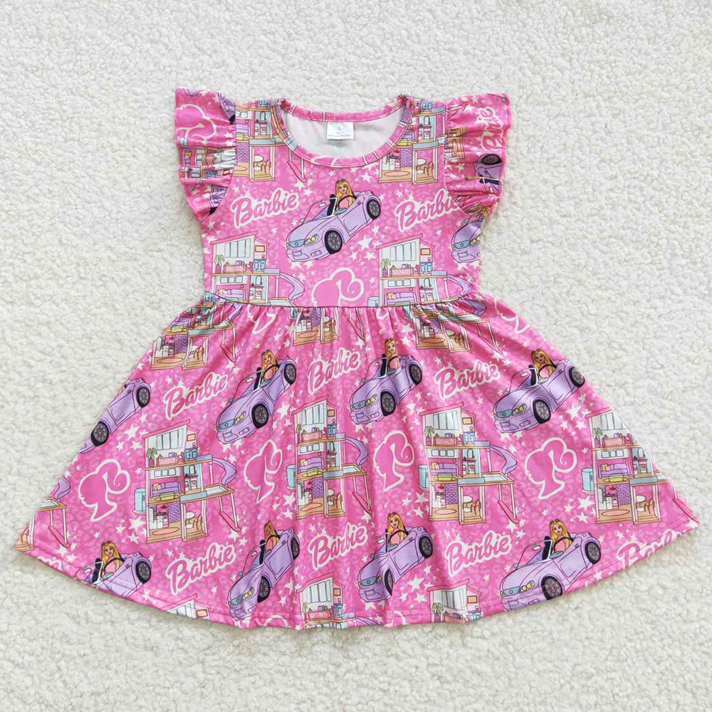 Fashion Girls Dress Short Sleeve Twirl Dresses GSD0465