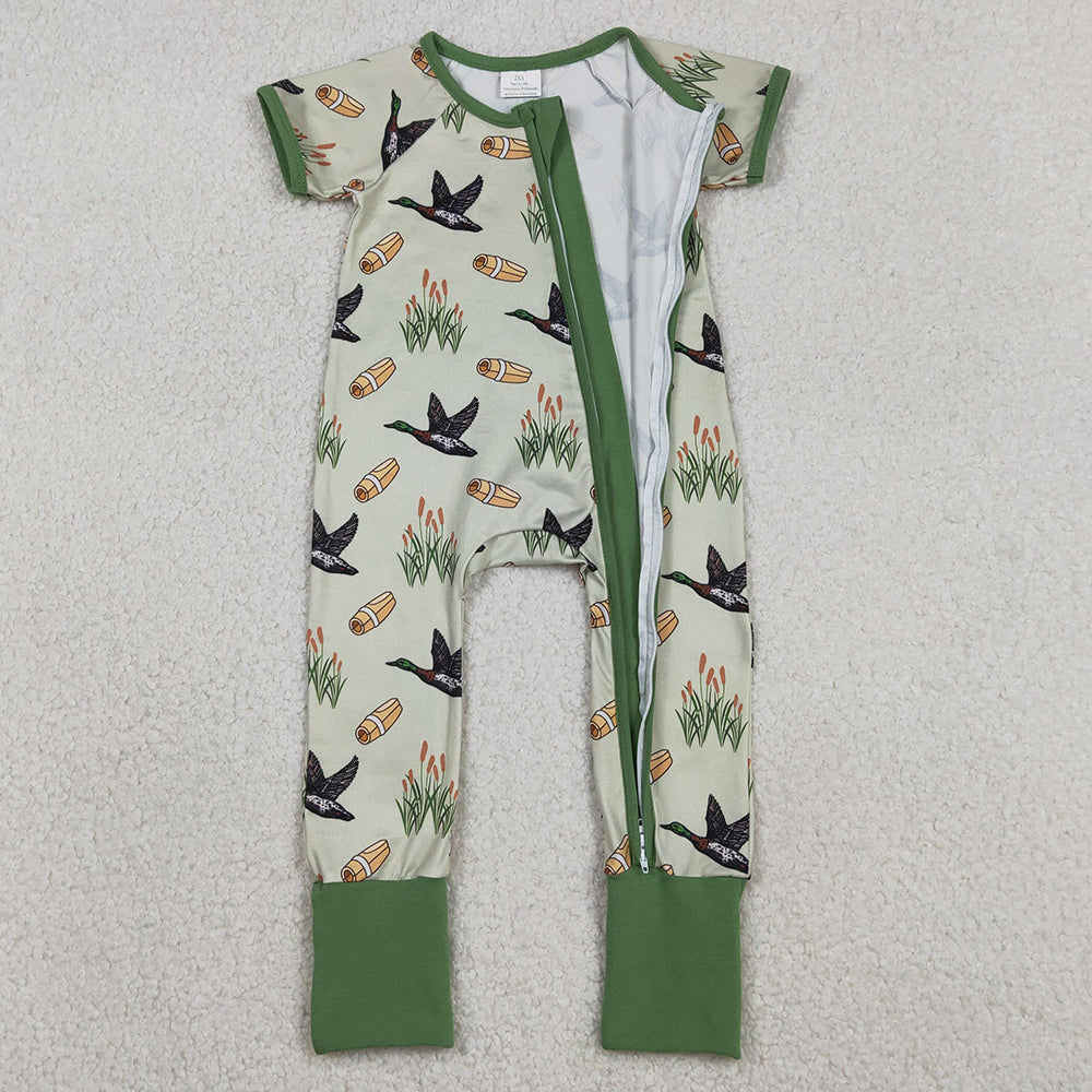 Baby Boys Rompers Green Ducks Calls Hunting Zip Rompers SR3498 12.23