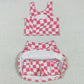 Baby Girls Clothes Sleeveless Pink Plaid Top Skort Yoga Sets GSD2329 5.10