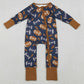 Baby Boys Rompers Leaves Footballs Fall Team Zipper Footie Rompers LR2543 10.20