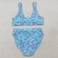 Adult Women Swim Clothing Blue Drip Sprinkles Team Swimsuits S0577