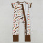 Baby Boys Rompers Khaki Checked Dogs Ducks Hunting Two Way Zip Convertible Rompers SR3497 12.23