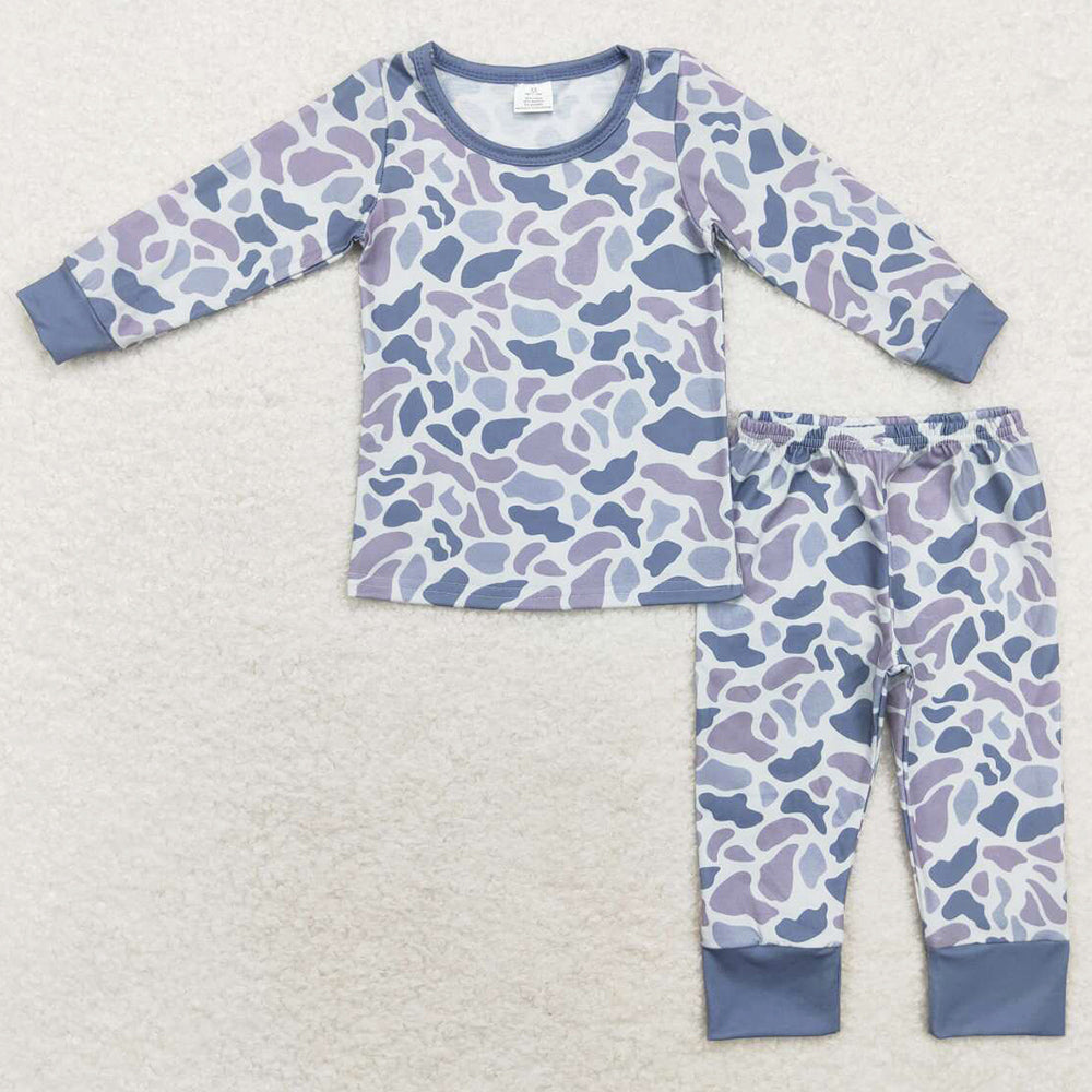 Baby Boys Pajamas Fall Grey Camo Top Pants Pajamas Sleepwear Sets BLP0709