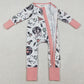 Baby Girls Rompers Happy New Year Ruffle Zipper Footie Rompers LR2571 10.20