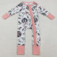 Baby Girls Rompers Happy New Year Ruffle Zipper Footie Rompers LR2571 10.20