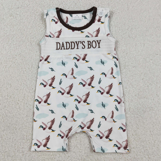 Baby Girls Rompers Smocked Daddy's Girl Bows Ducks Hunting Ruffle Rompers SR3346 12.25