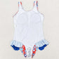 Baby Girls Swimsuits 4th Of July American Ruffle One Piece Swimsuits S0214