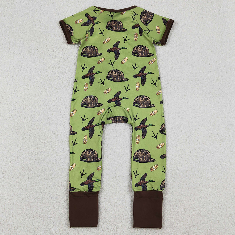 Baby Boys Rompers Ducks Calls Camo Hats Hunting Two Way Zip Convertible Rompers SR3499 12.22