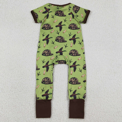 Baby Boys Rompers Ducks Calls Camo Hats Hunting Two Way Zip Convertible Rompers SR3499 12.22