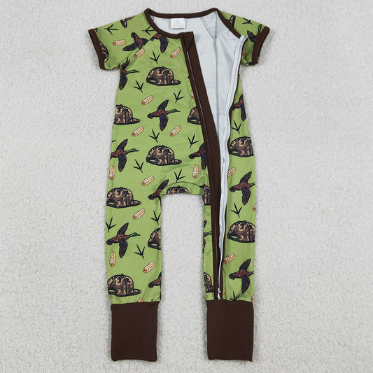 Baby Boys Rompers Ducks Calls Camo Hats Hunting Two Way Zip Convertible Rompers SR3499 12.22
