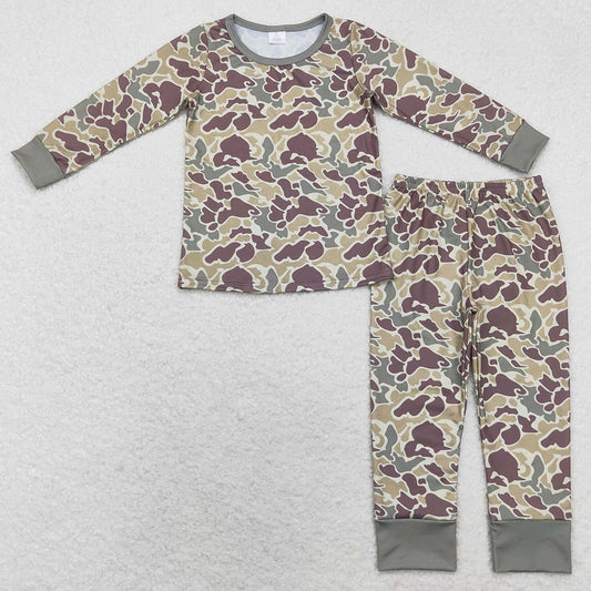 Baby Boys Pajamas Fall Green Camo Bamboo Pajamas Sets BLP0706