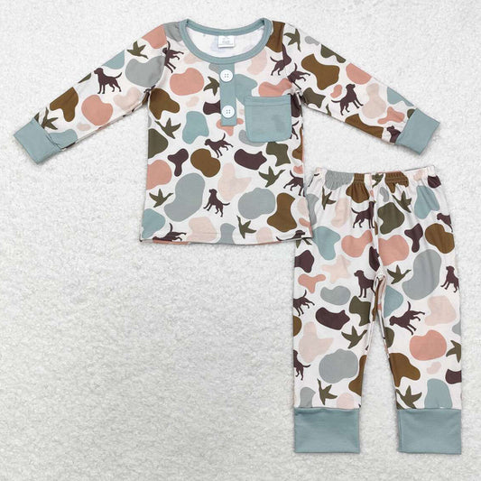 Baby Boys Pajamas Camo Dog Ducks Tee Bamboo Pajamas Sets BLP0669