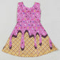 Baby Girls Dress Hot Pink Ice-cream Drip Yoga Skort Knee Length Dresses GSD2413 5.10