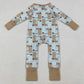 Baby Boys Rompers Boots Stars Plaid Western Two Way Zip Convertible Rompers LR2734 11.1